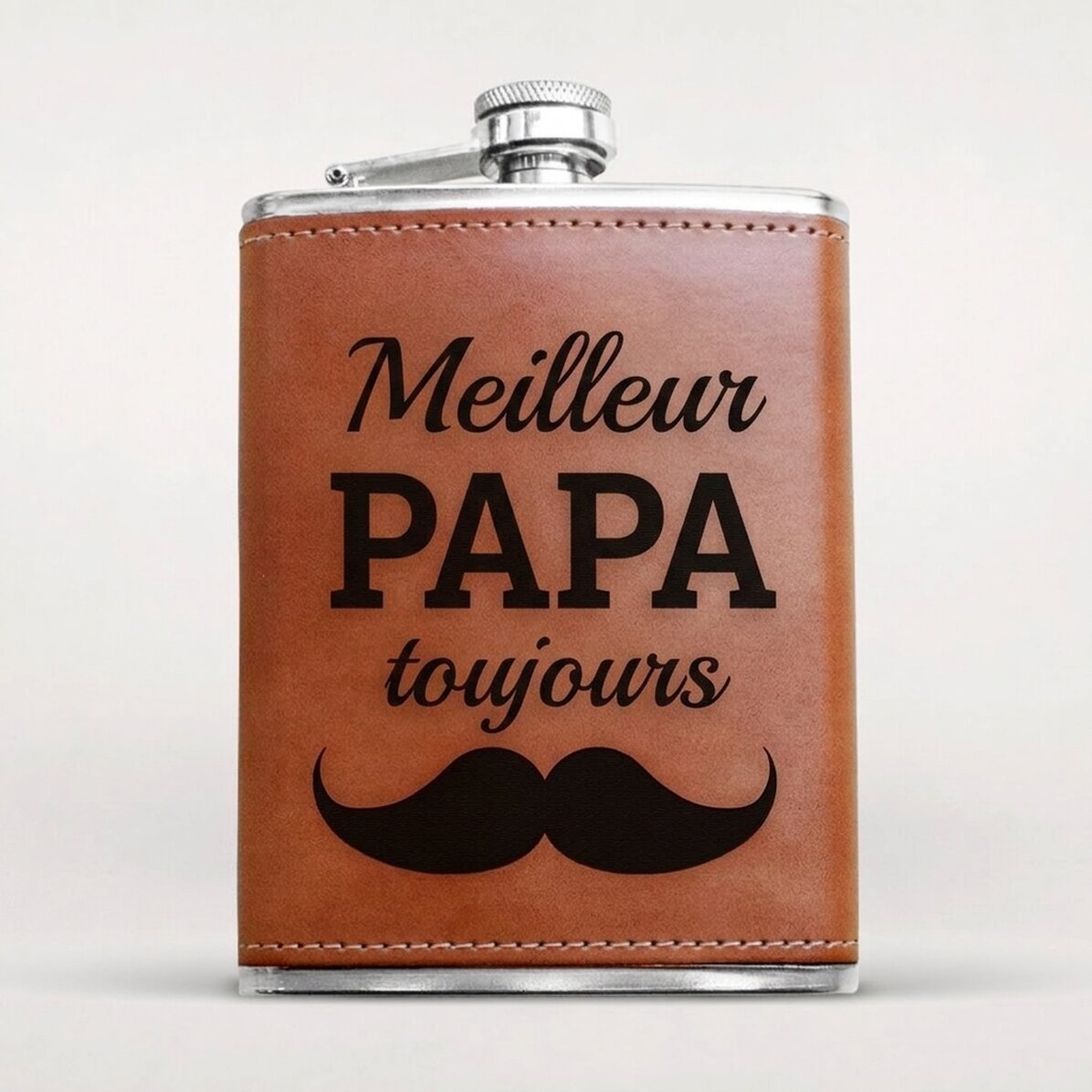 Flacon de poche personnalisé recouvert de cuir - Best DAD