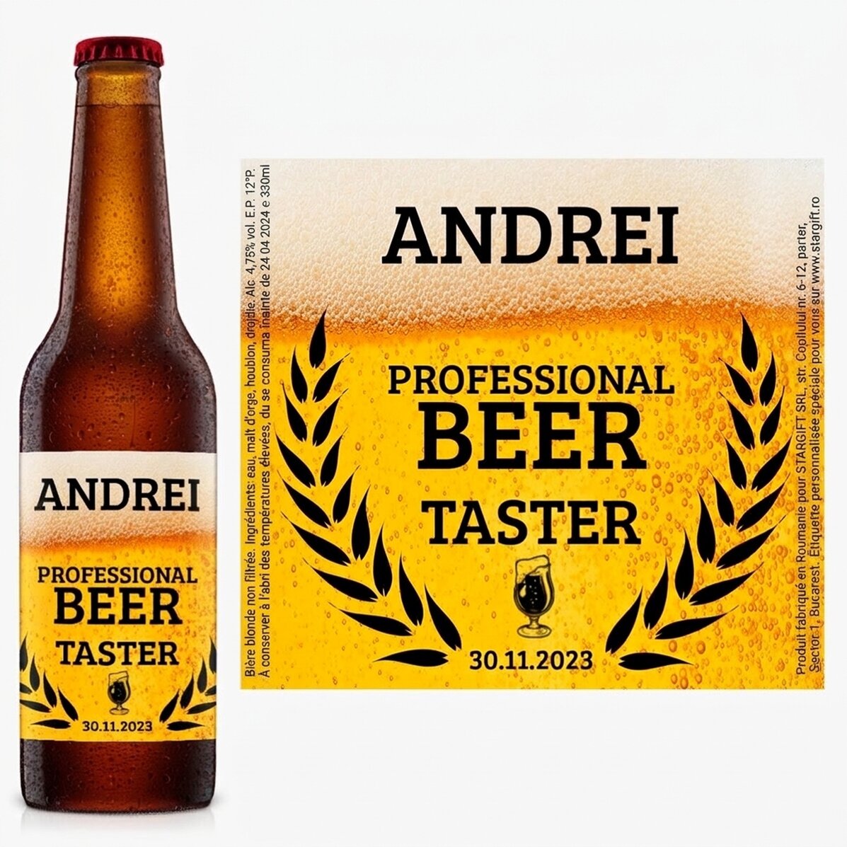 Bière personnalisée avec un texte - Beer taster