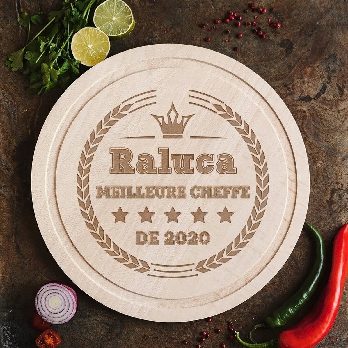 Planche à découper ronde personnalisée - Best Chef