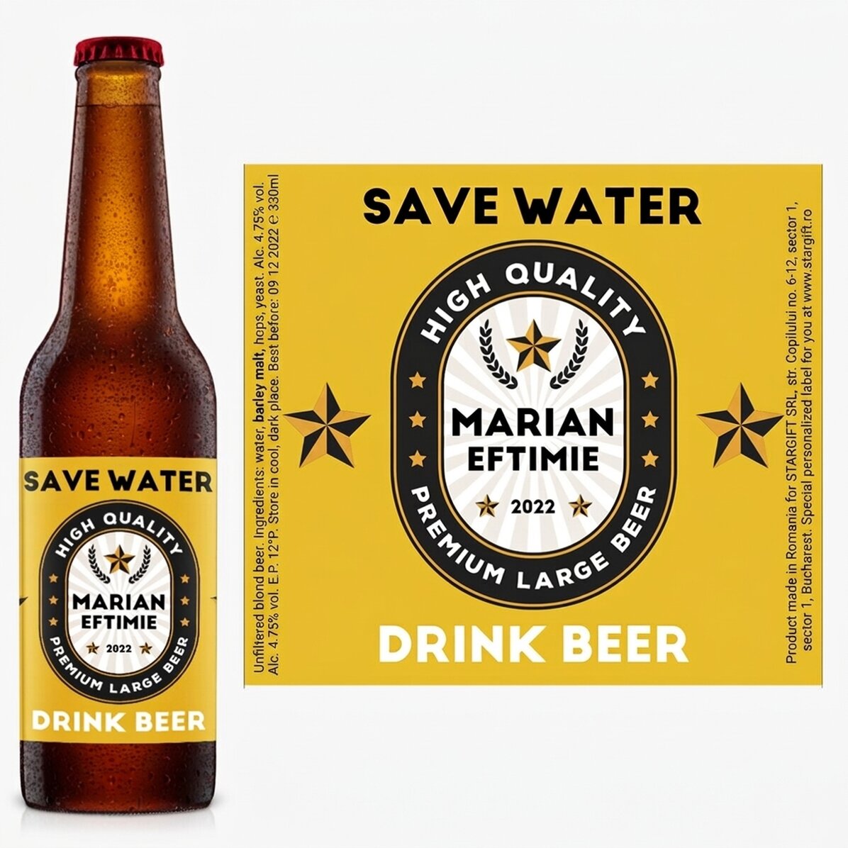 Bière personnalisée avec un message - Économisez l