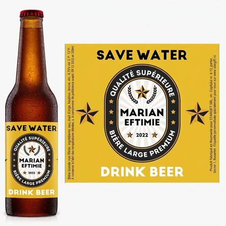 Bière personnalisée avec un message - Économisez l