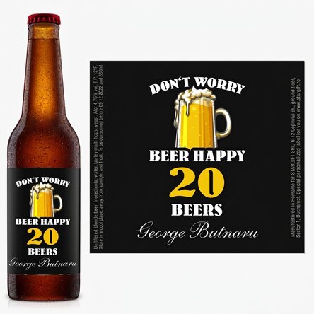 Bière personnalisée avec un texte - Beer happy !