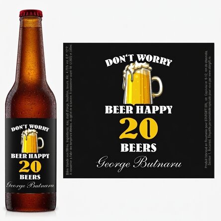 Bière personnalisée avec un texte - Beer happy !