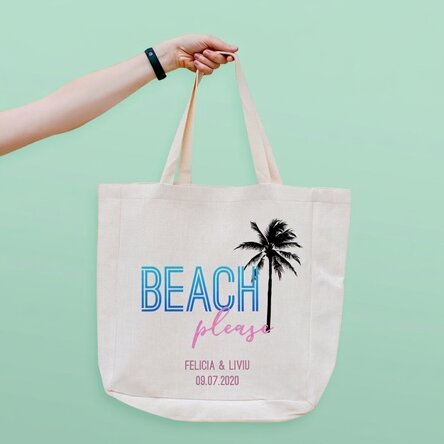 Sac de plage personnalisé avec inscription - Beach please