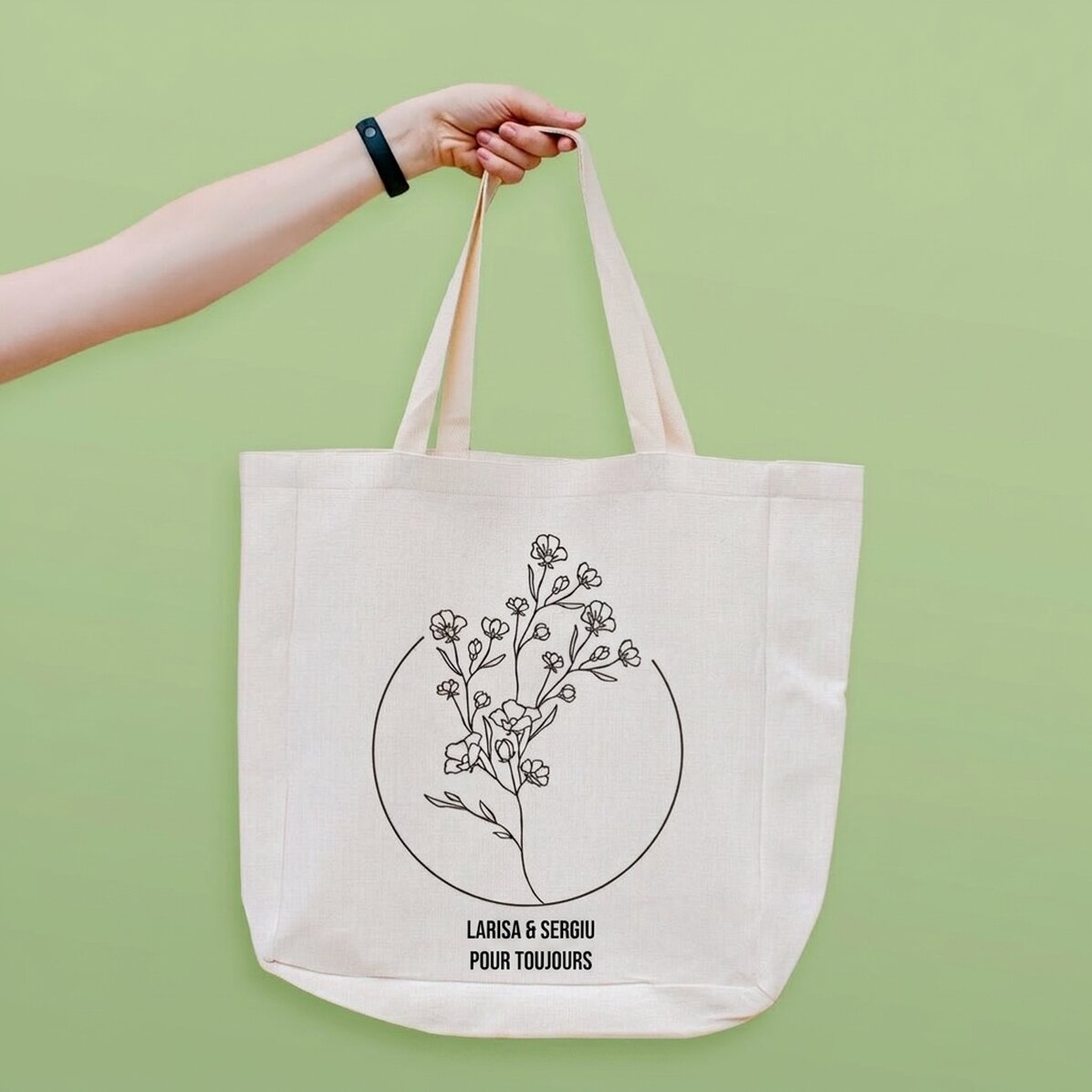 Sac de plage personnalisé avec inscription - Modèle « Mystic »