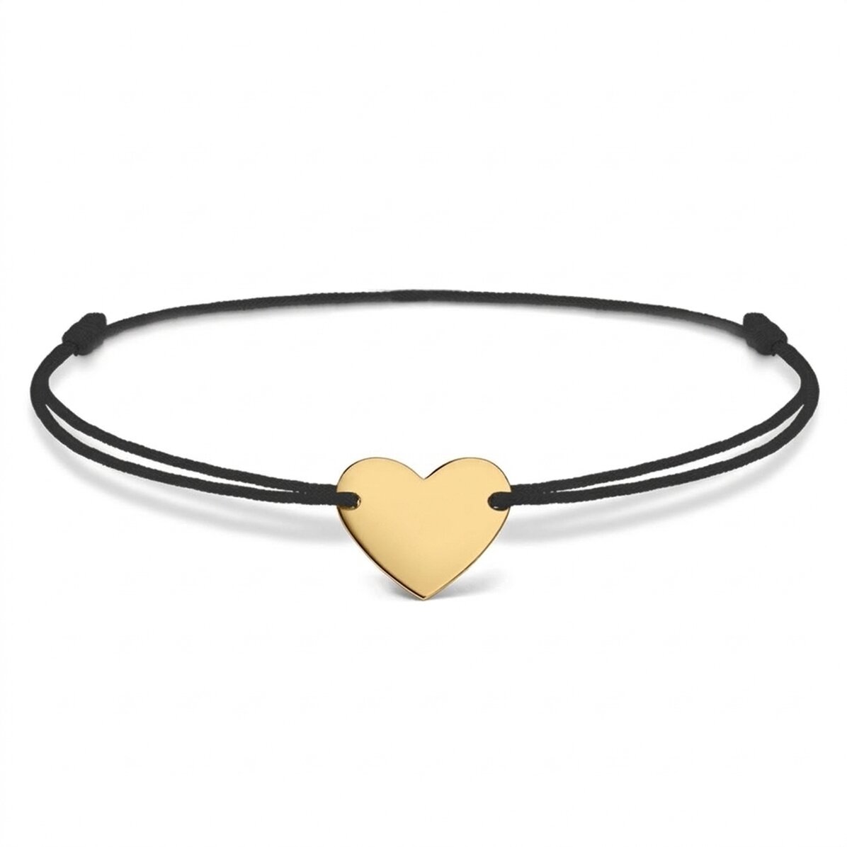 Bracelet à cordon personnalisé - cœur 12 x 10 mm - argent 925 - modèle initiale 6