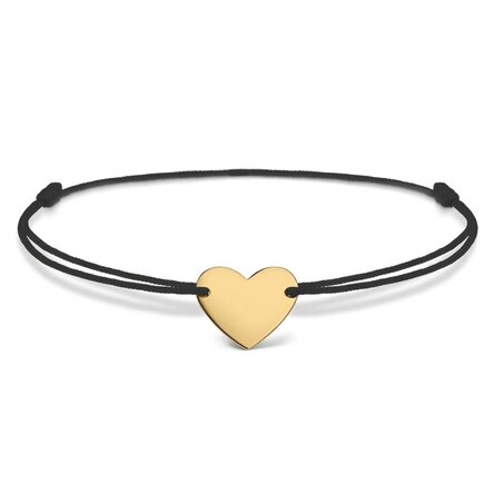 Bracelet à cordon personnalisé - cœur 12 x 10 mm - argent 925 - modèle initiale 6