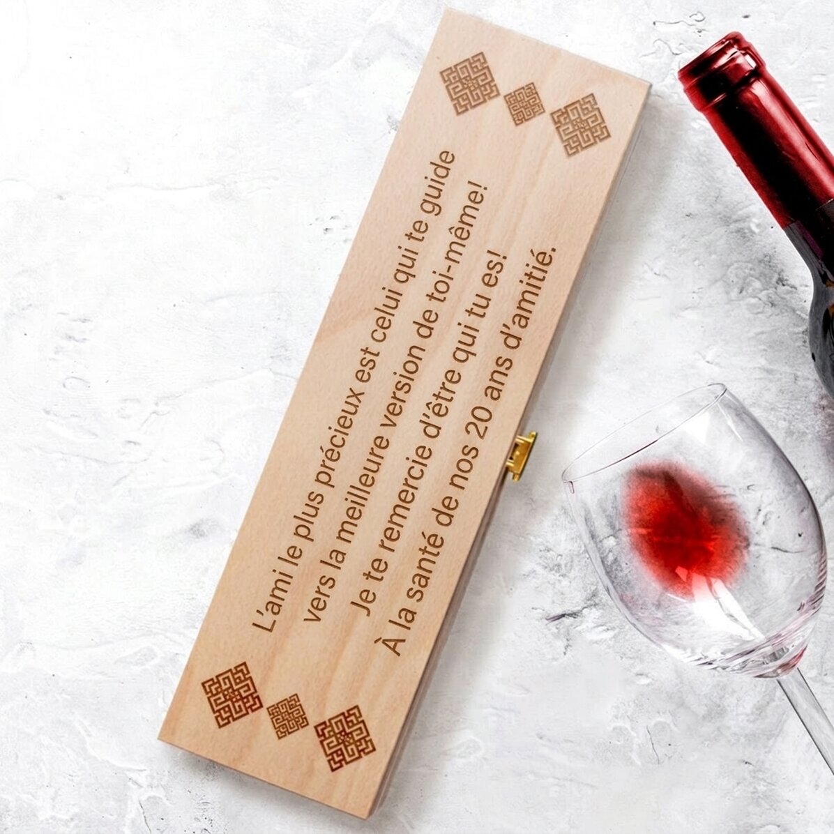 Coffret de vin personnalisé avec inscription - Anniversaire d