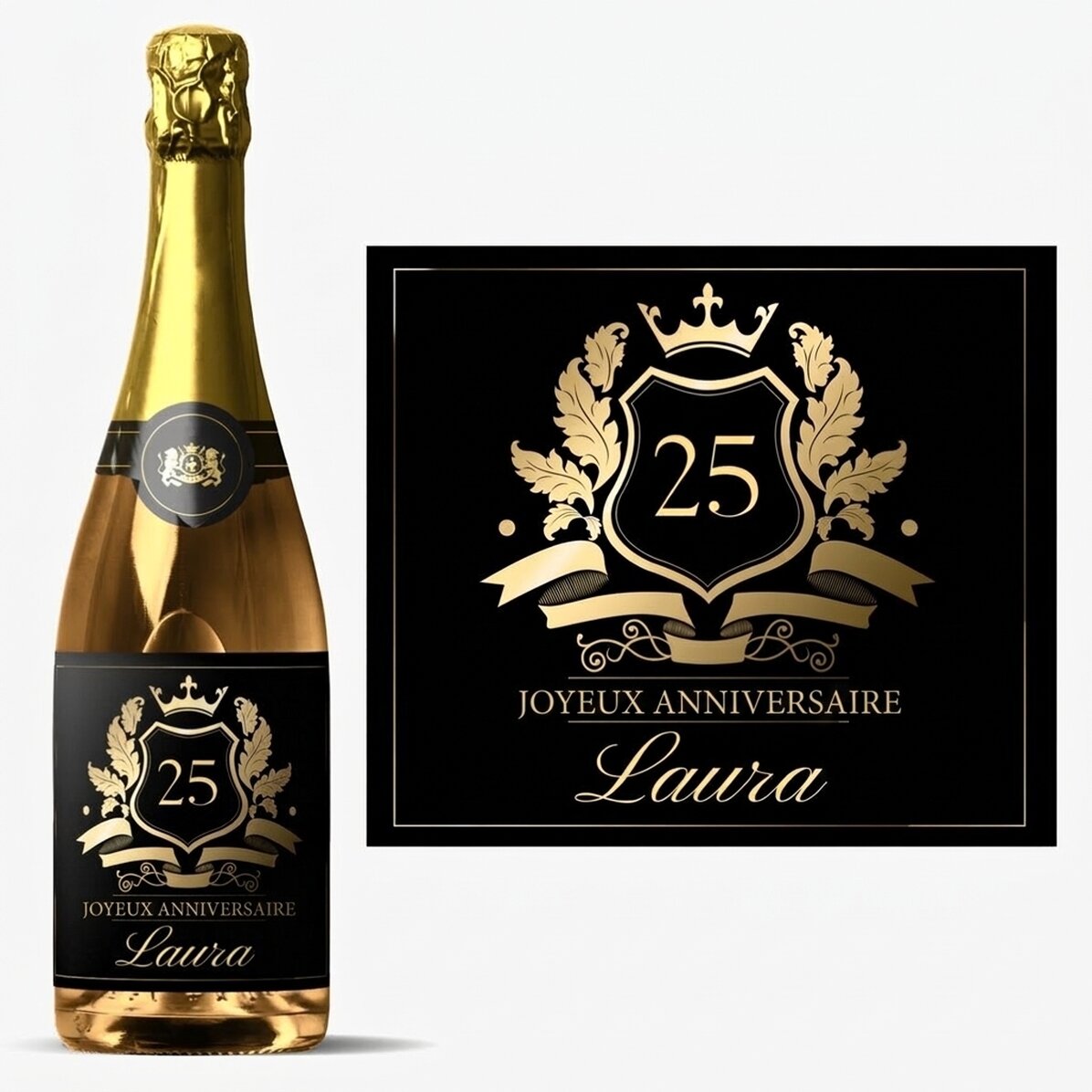 Vin mousseux personnalisé avec un message - Royalty