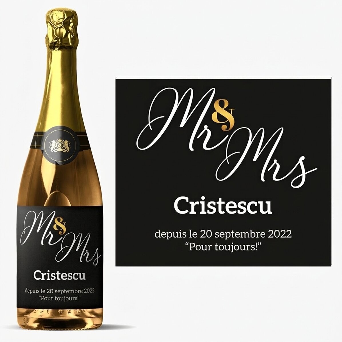 Vin mousseux personnalisé avec inscription - « Celebrating life »