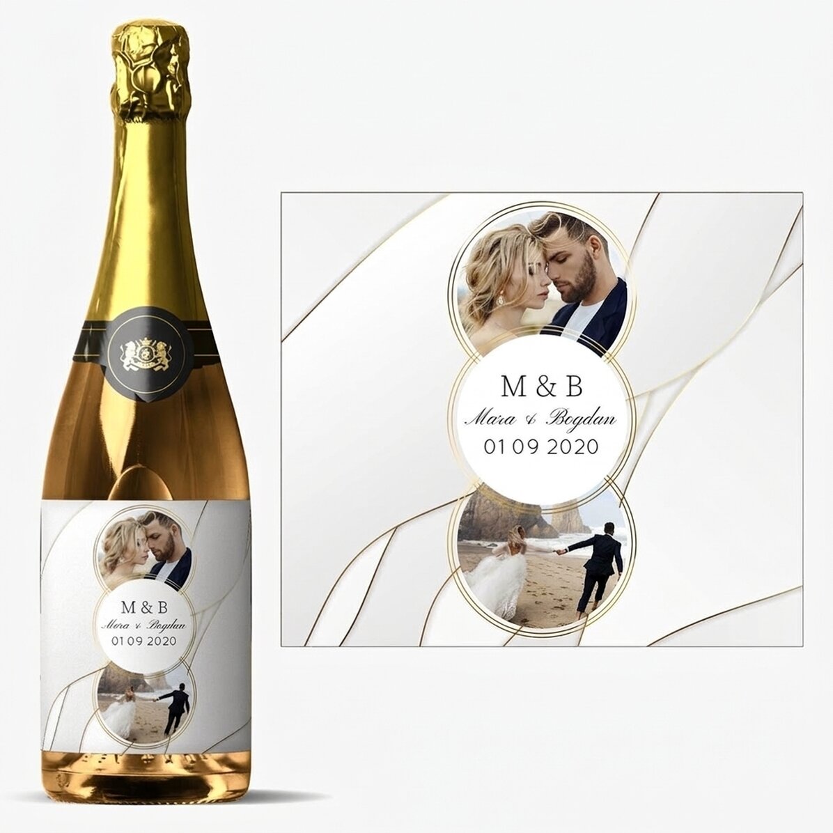 Vin mousseux personnalisé avec photo et texte - Together