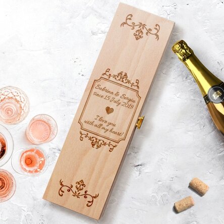 Personalised sparkling wine box - Elegant model