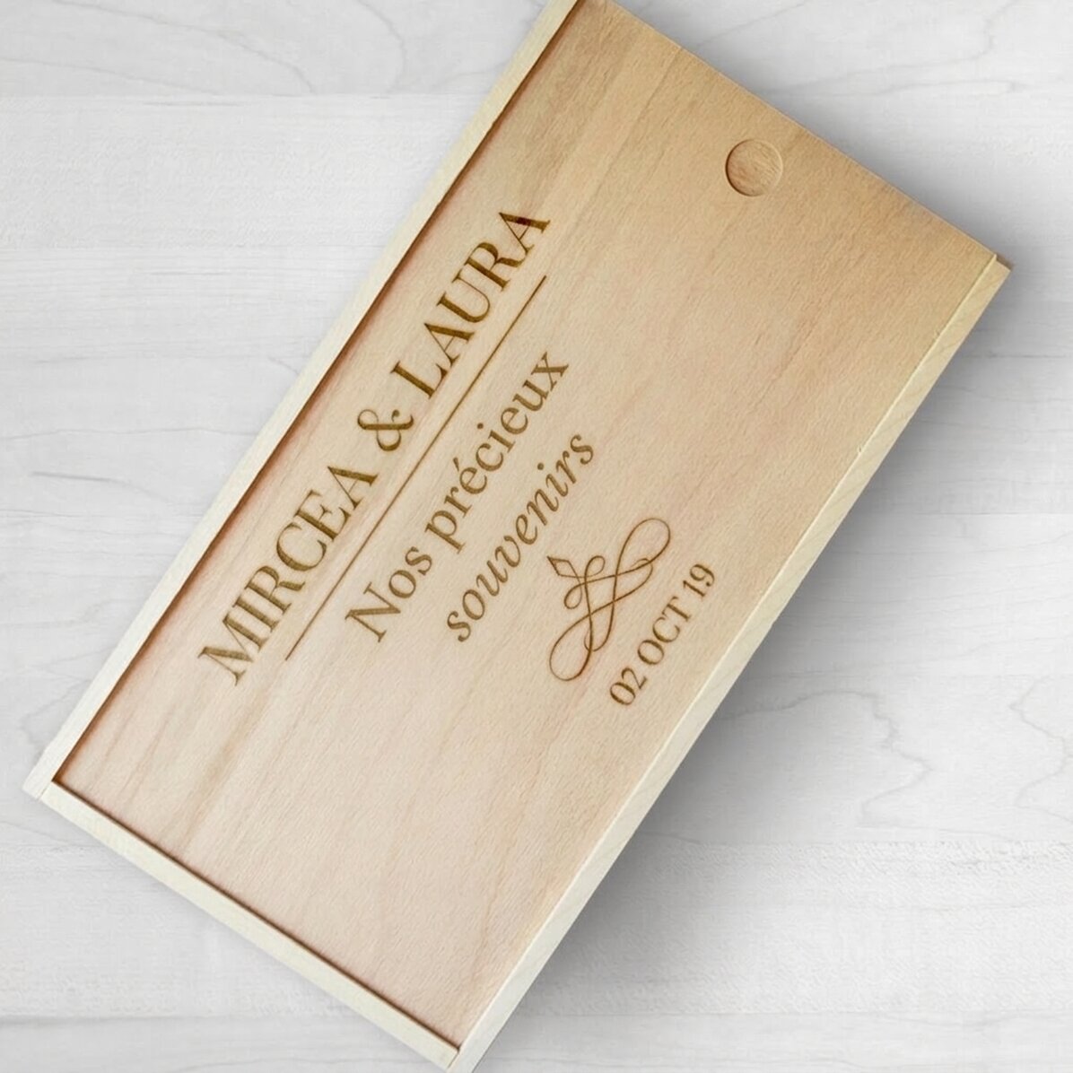 Coffret cadeau personnalisé en bois - Memories