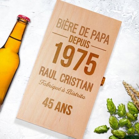Caisse à bière personnalisée pour trois bouteilles - Fabriquée en...