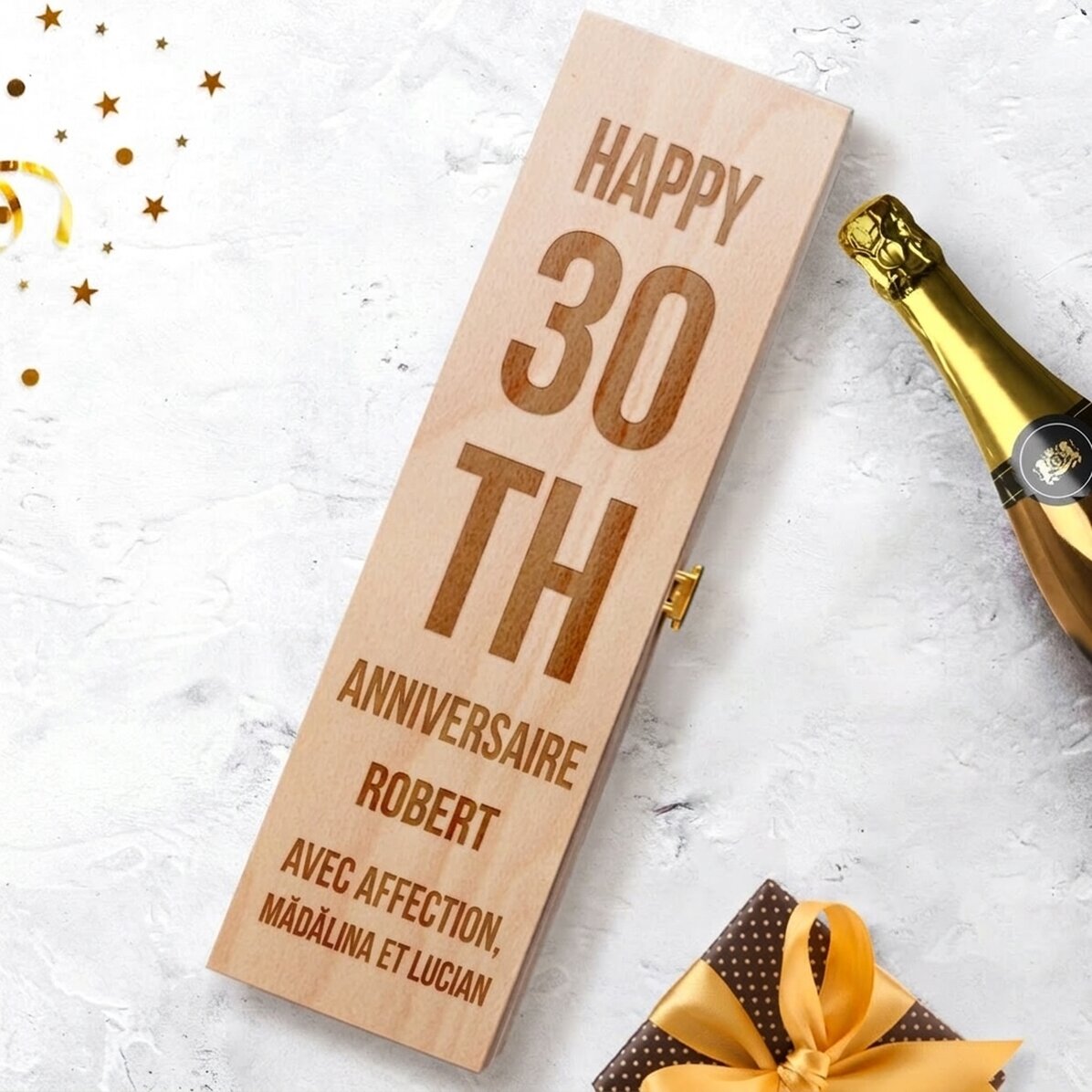 Coffret de vin mousseux personnalisé - Joyeux anniversaire