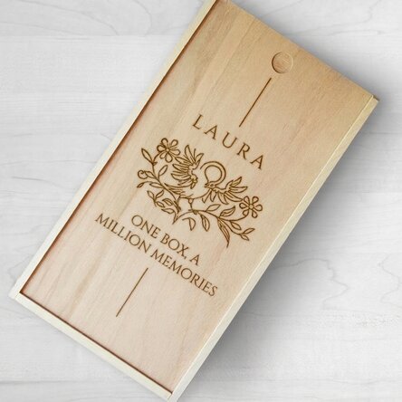 Coffret cadeau personnalisé en bois - Oiseau