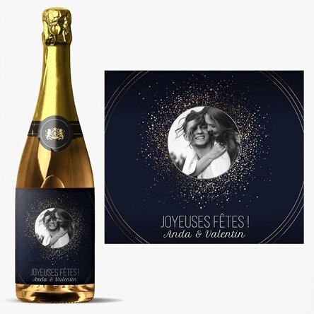 Vin mousseux personnalisé avec texte et photo - Sparks of Joy