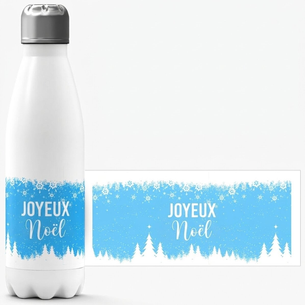 Thermos à base blanche personnalisé avec un prénom - Winter