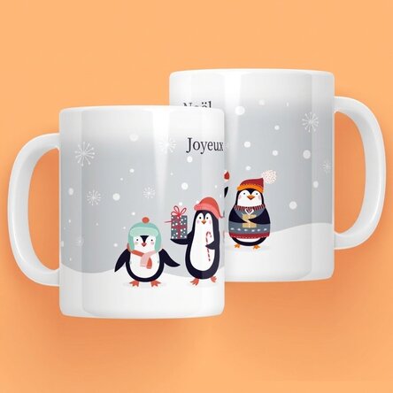 Tasse personnalisée avec texte - Pingouins