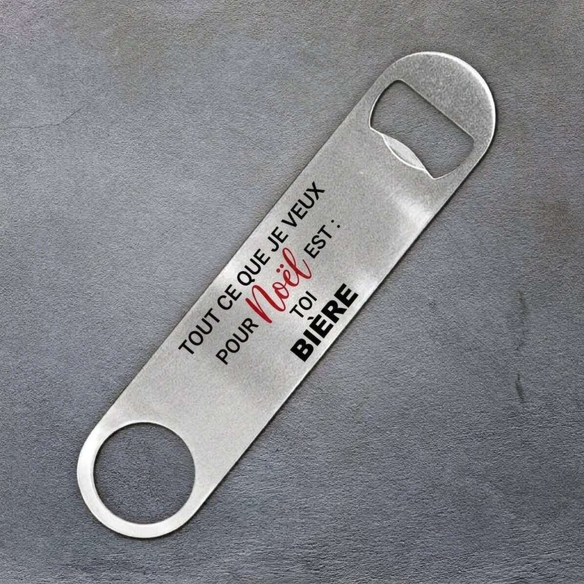 Ouvre-bouteille personnalisé avec inscription - « All I want for Christmas is BEER »