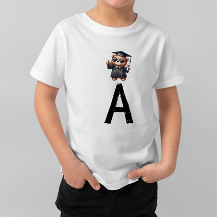 T-shirt en coton pour enfants personnalisé avec une initiale - L