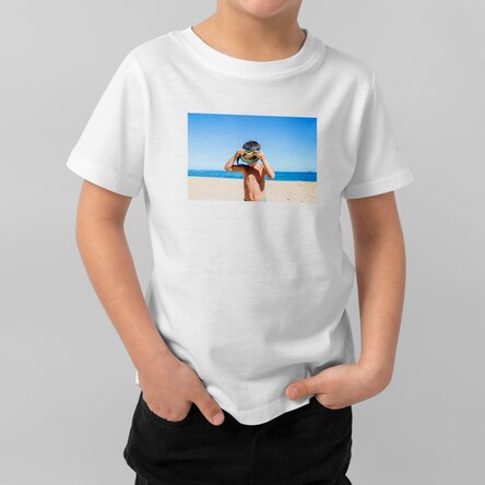 T-shirt en coton pour enfants, personnalisé avec une photo au format paysage