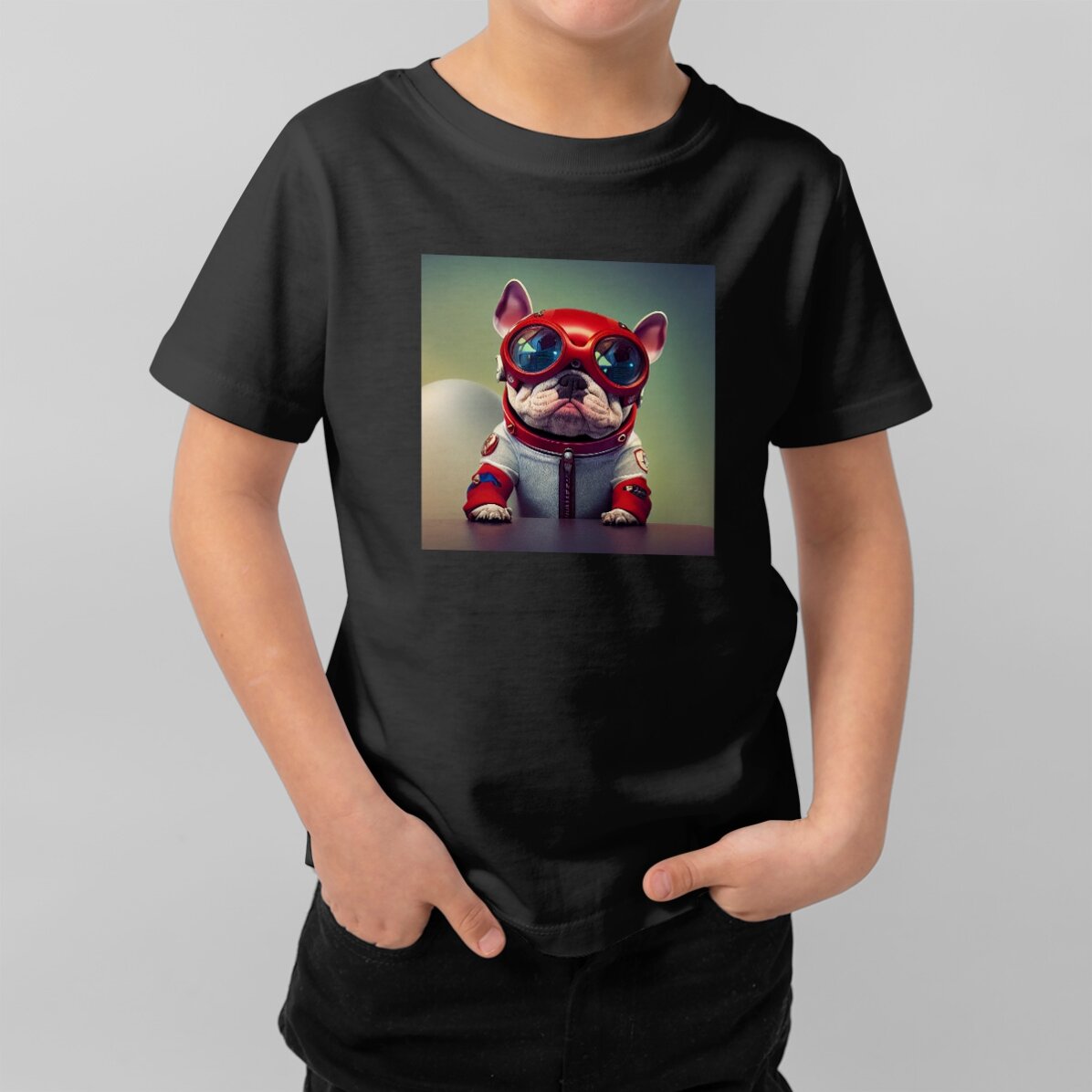 T-shirt en coton pour enfants, personnalisé avec une photo carrée