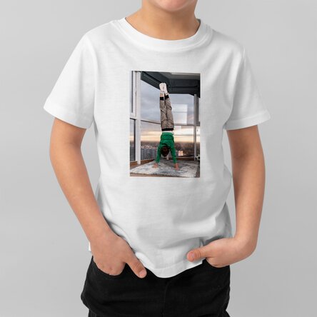 T-shirt en coton pour enfants, personnalisé avec une photo au format portrait