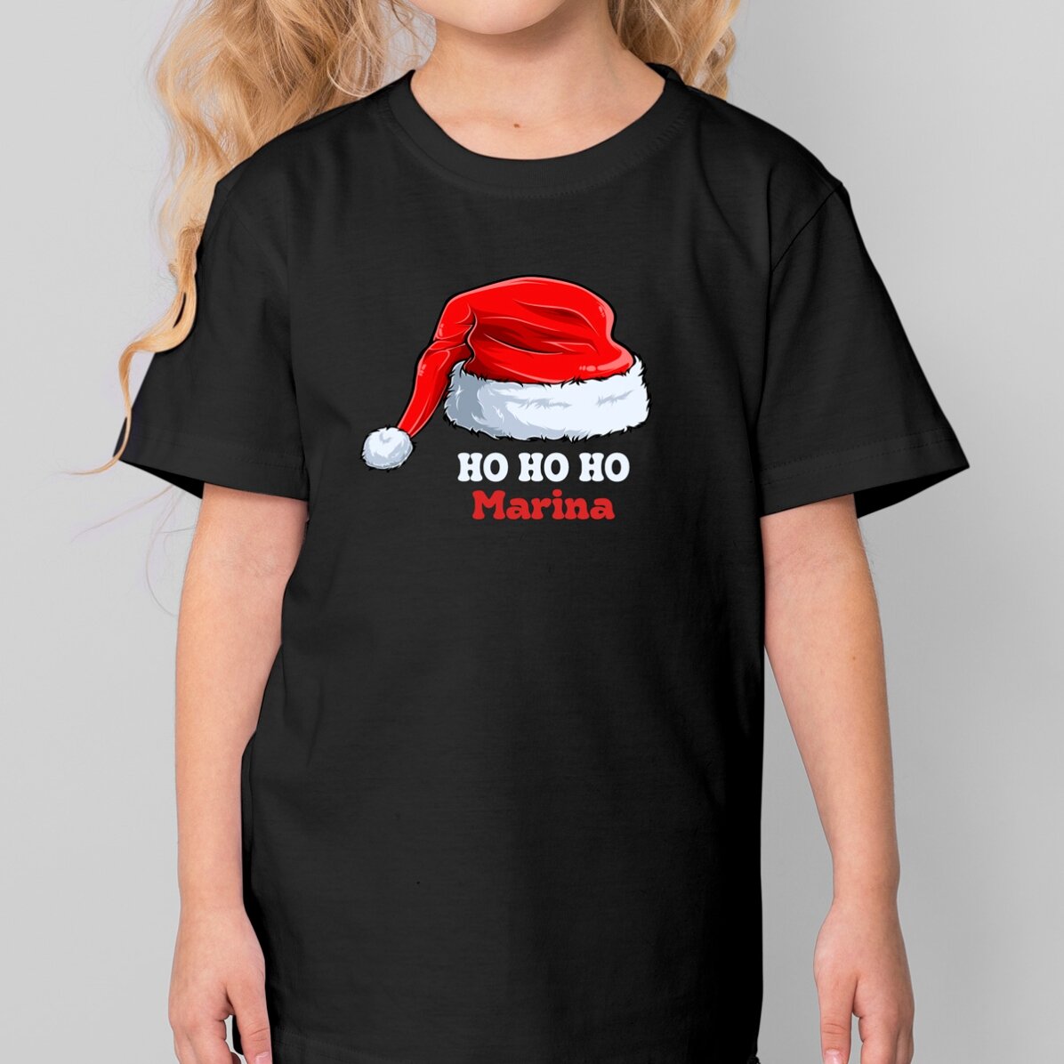 T-shirt en coton pour enfants personnalisé avec un texte - Noël