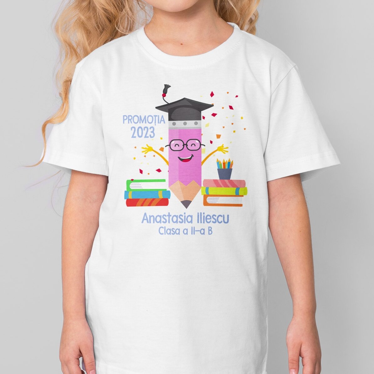 T-shirt en coton pour enfants personnalisé avec un texte - Crayon de fin d