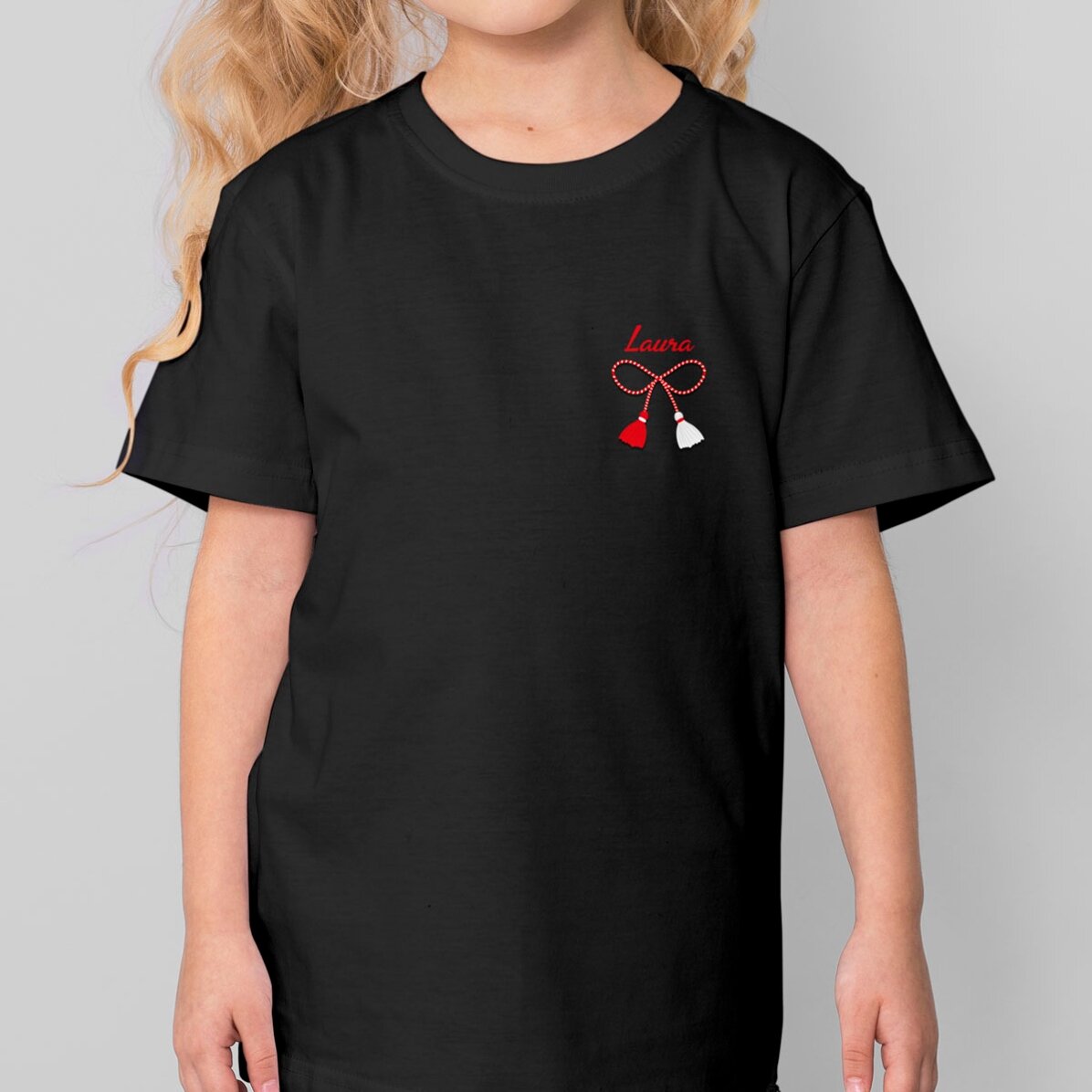 T-shirt en coton pour enfants, personnalisé avec un texte