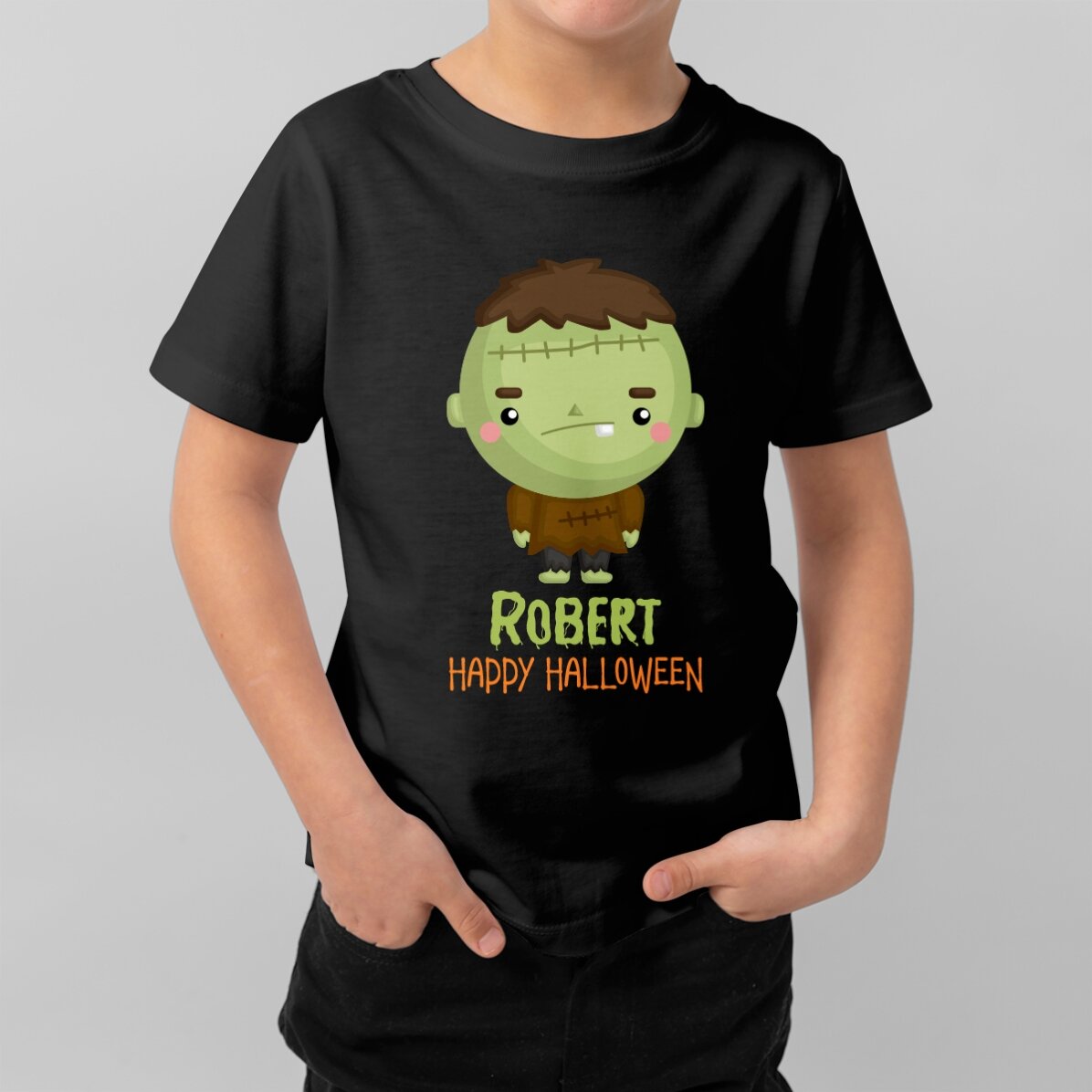 T-shirt en coton pour enfants personnalisé avec un texte - Personnages d
