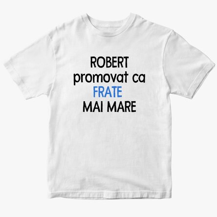 T-shirt en coton pour enfants, personnalisé avec un texte