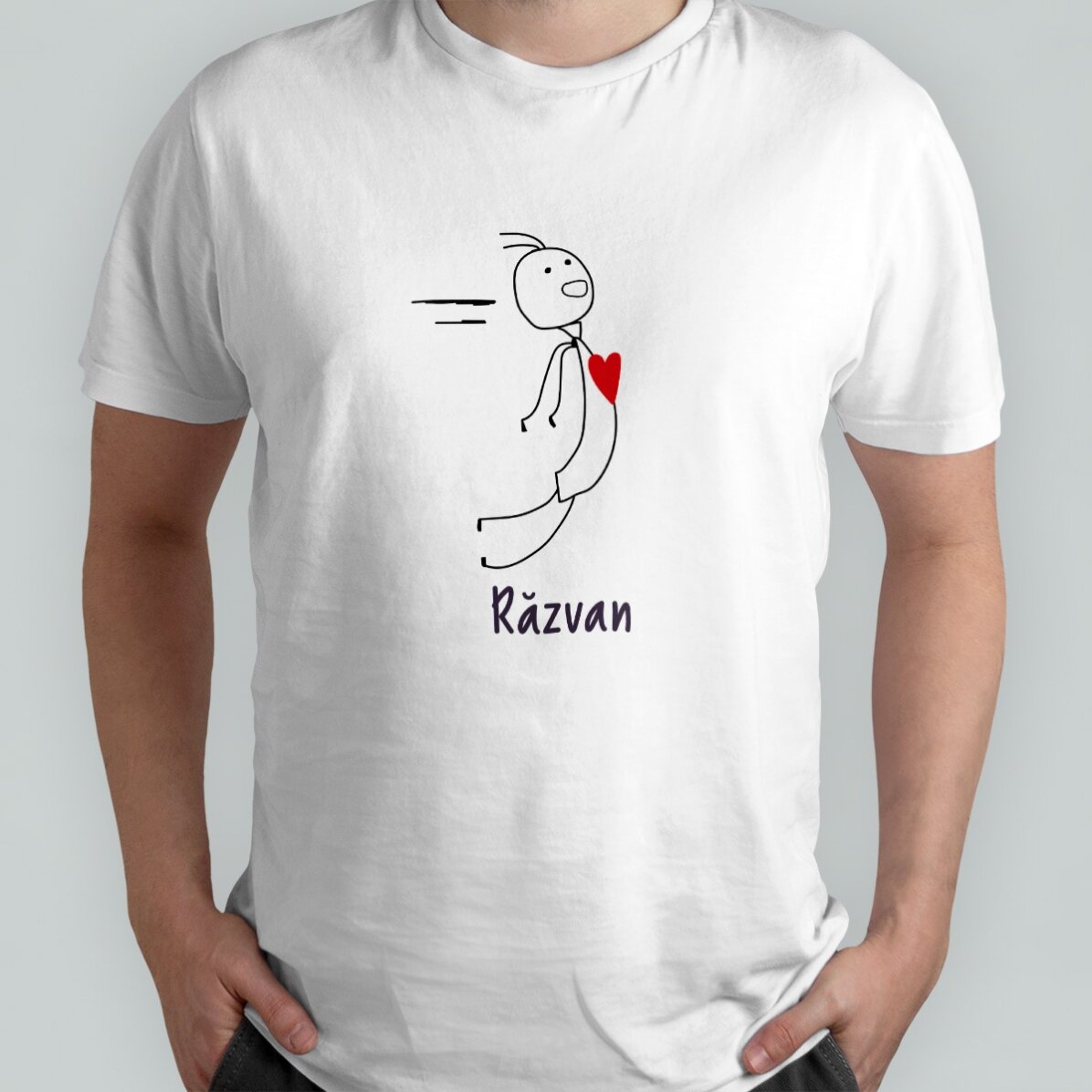 T-shirt en coton pour homme, personnalisé avec un texte - Magnet
