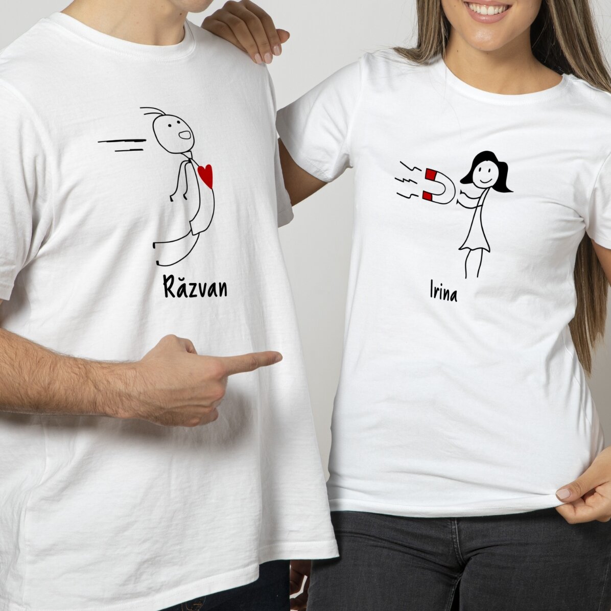 T-shirt en coton pour homme, personnalisé avec un texte - Magnet