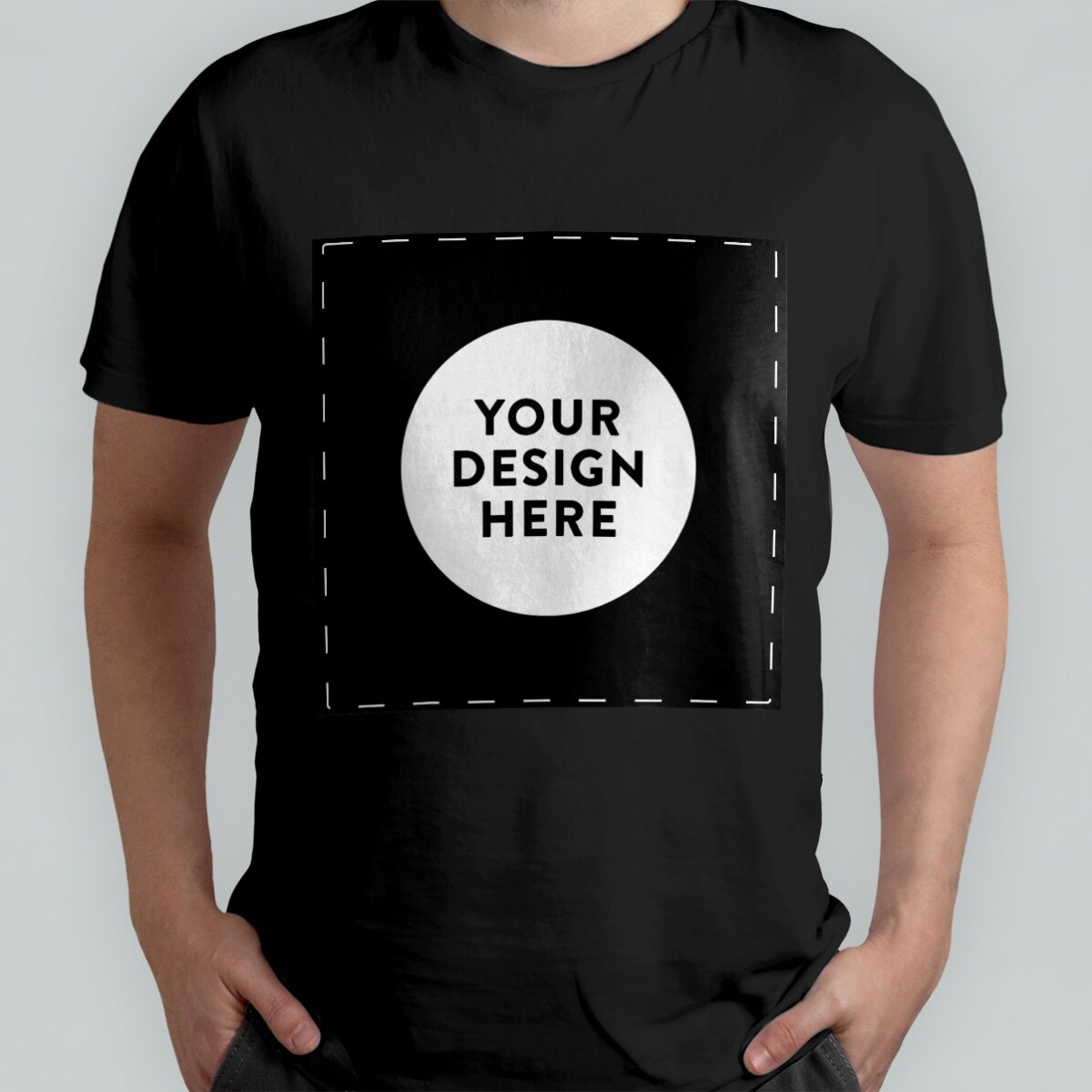 T-shirt en coton personnalisé avec ton motif carré