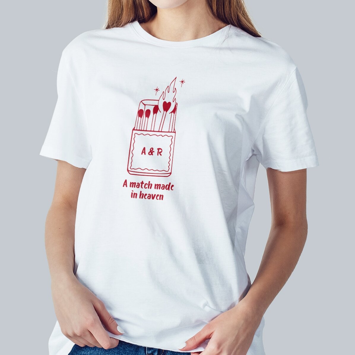 T-shirt en coton personnalisé avec des initiales - Heaven