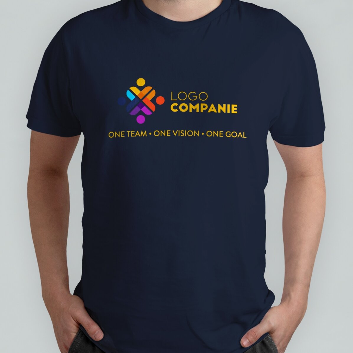 T-shirt en coton personnalisé avec un logo et un texte