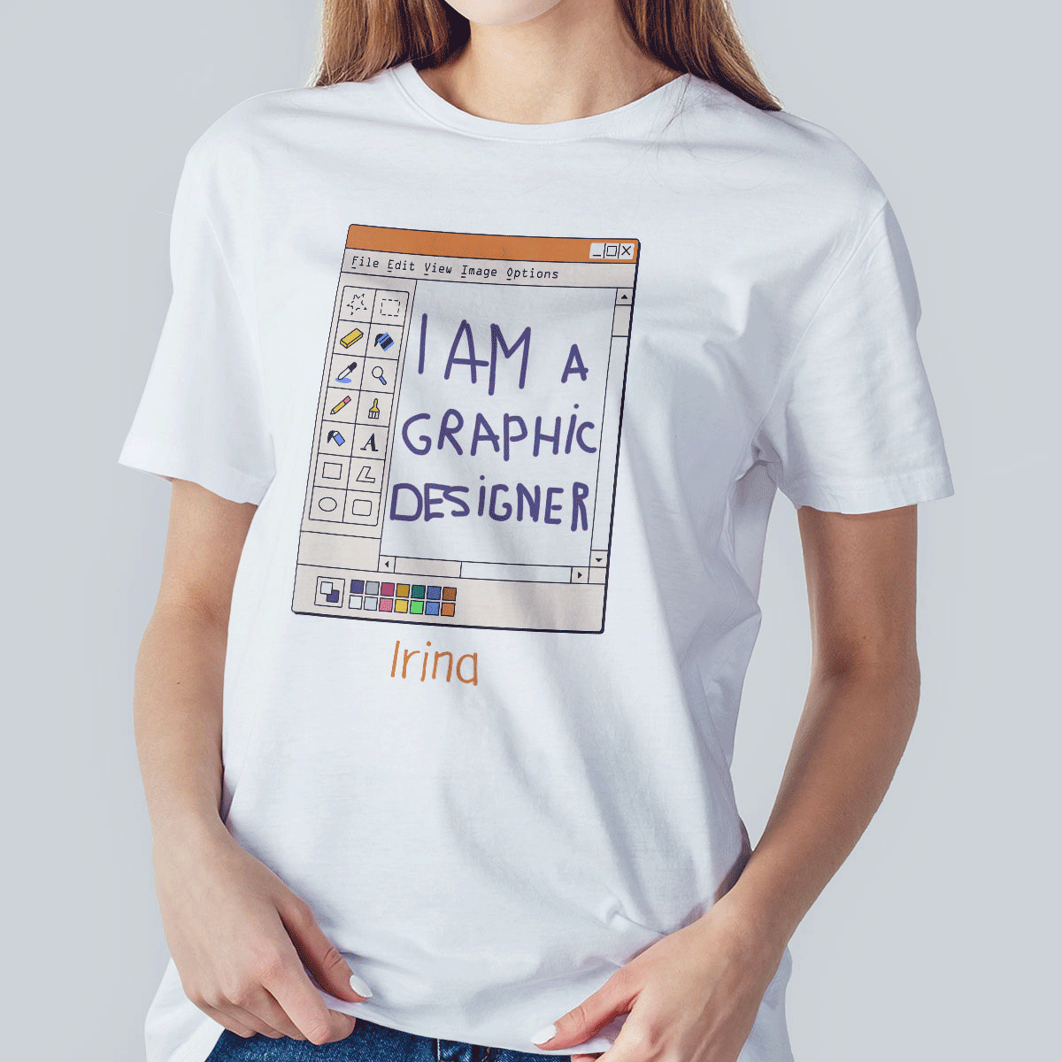 T-shirt en coton personnalisé avec un prénom - Graphiste