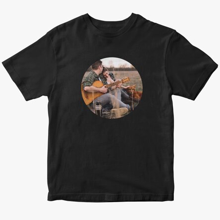 T-shirt en coton personnalisé avec une photo ronde