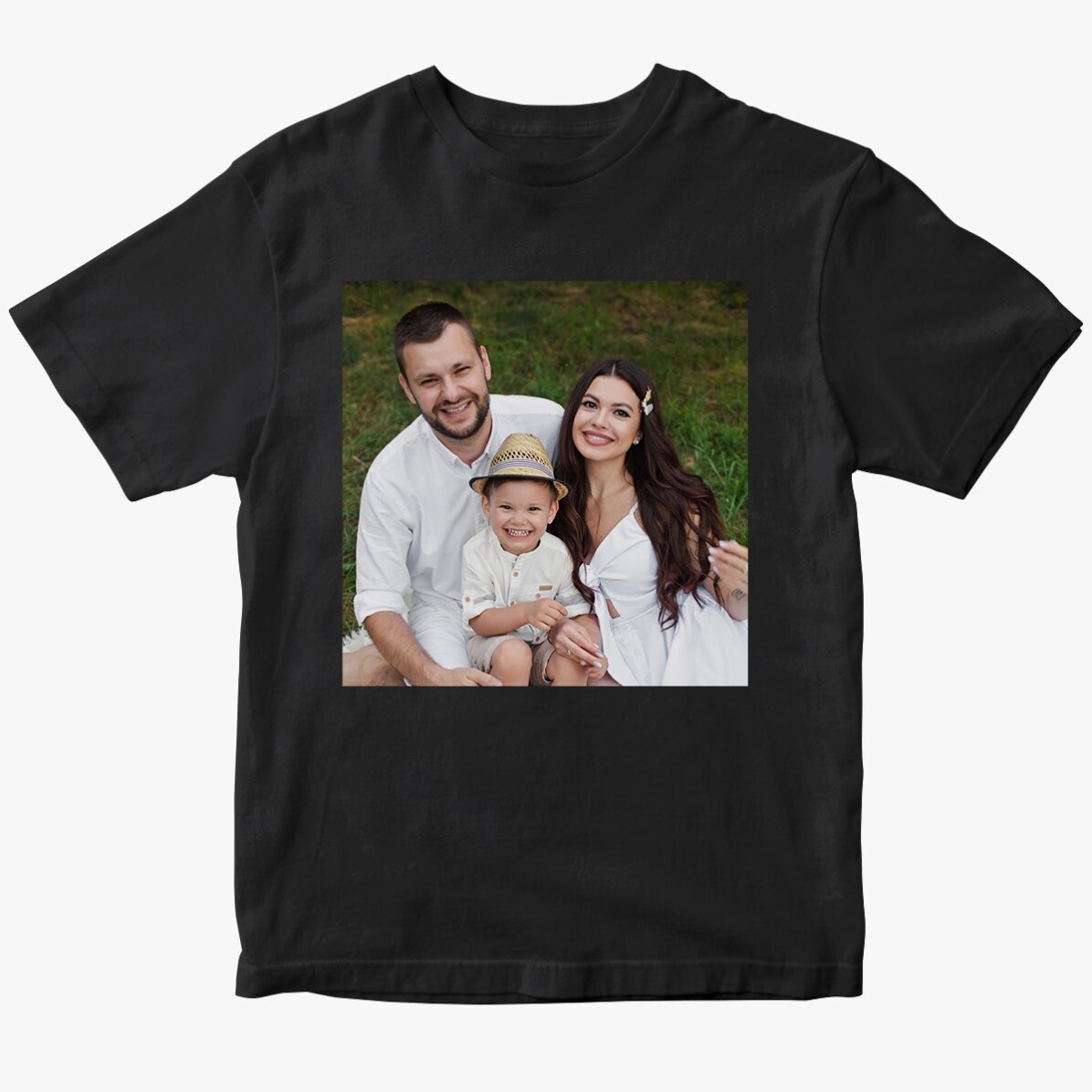 T-shirt en coton personnalisé avec une photo carrée