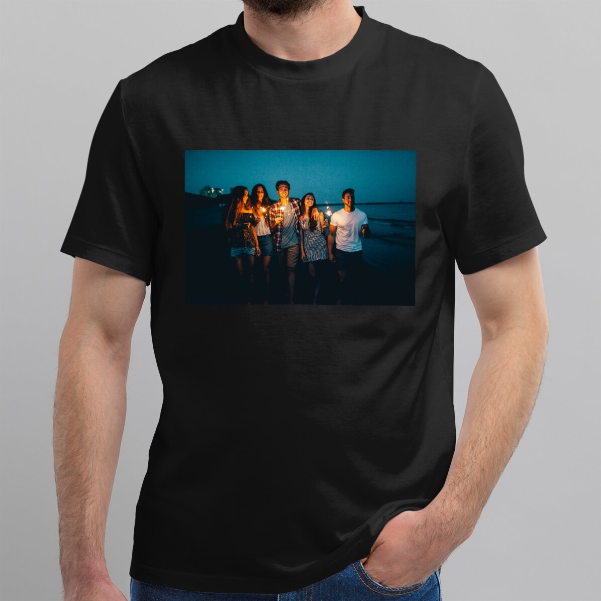 T-shirt en coton personnalisé avec une photo au format paysage