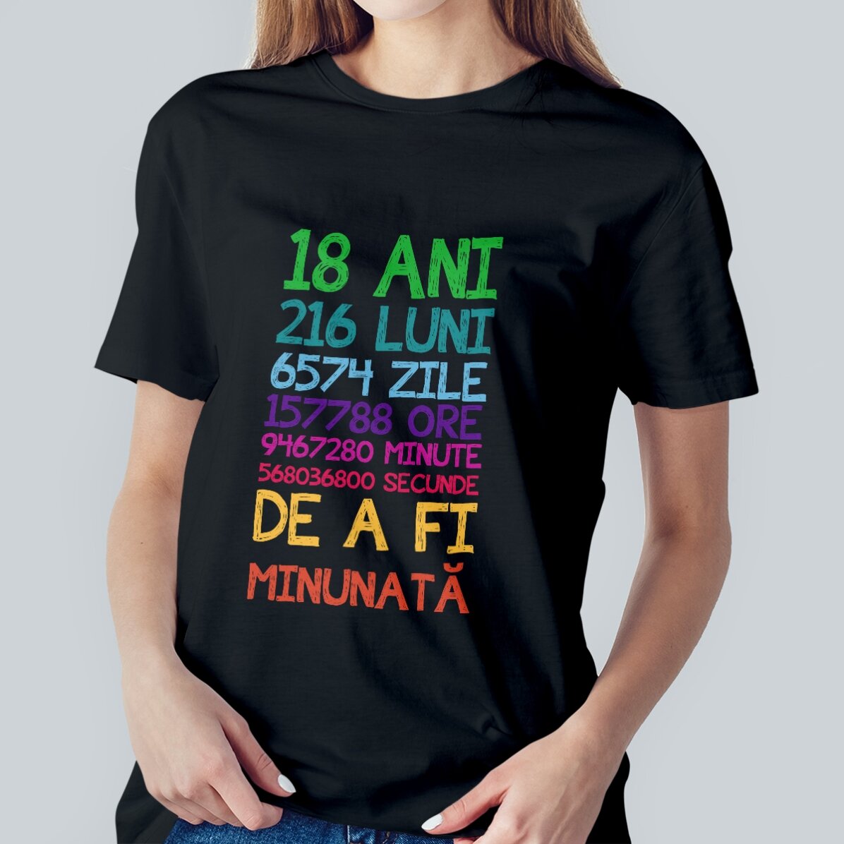 T-shirt en coton personnalisé avec inscription - 18 ans