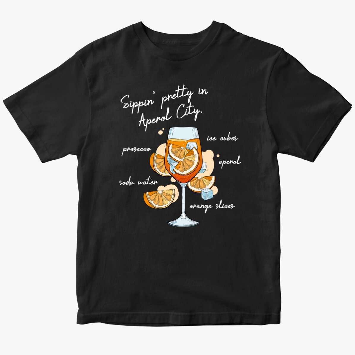T-shirt en coton personnalisé avec un texte - Aperol