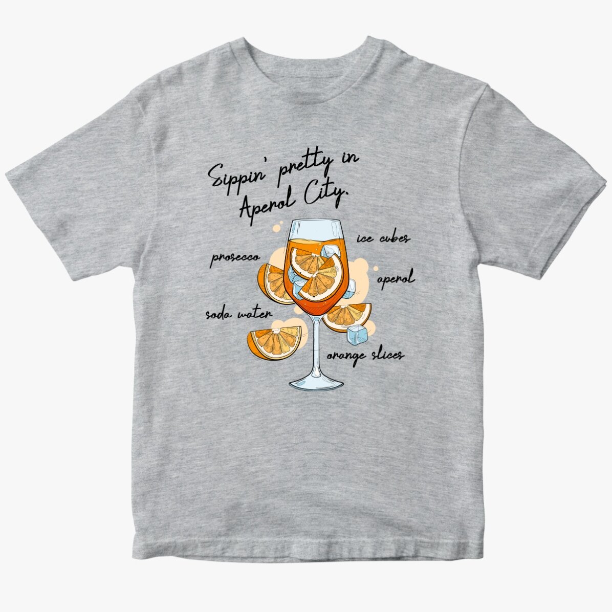 T-shirt en coton personnalisé avec un texte - Aperol