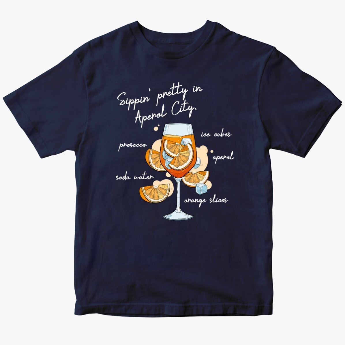 T-shirt en coton personnalisé avec un texte - Aperol