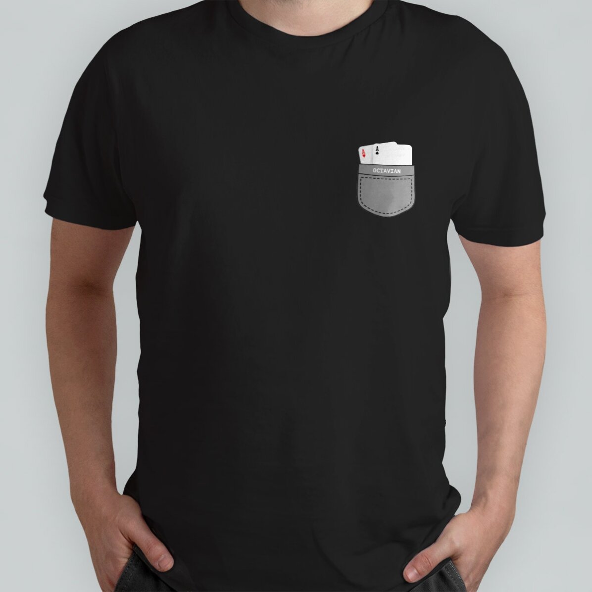T-shirt en coton personnalisé avec un texte - Les as dans la manche