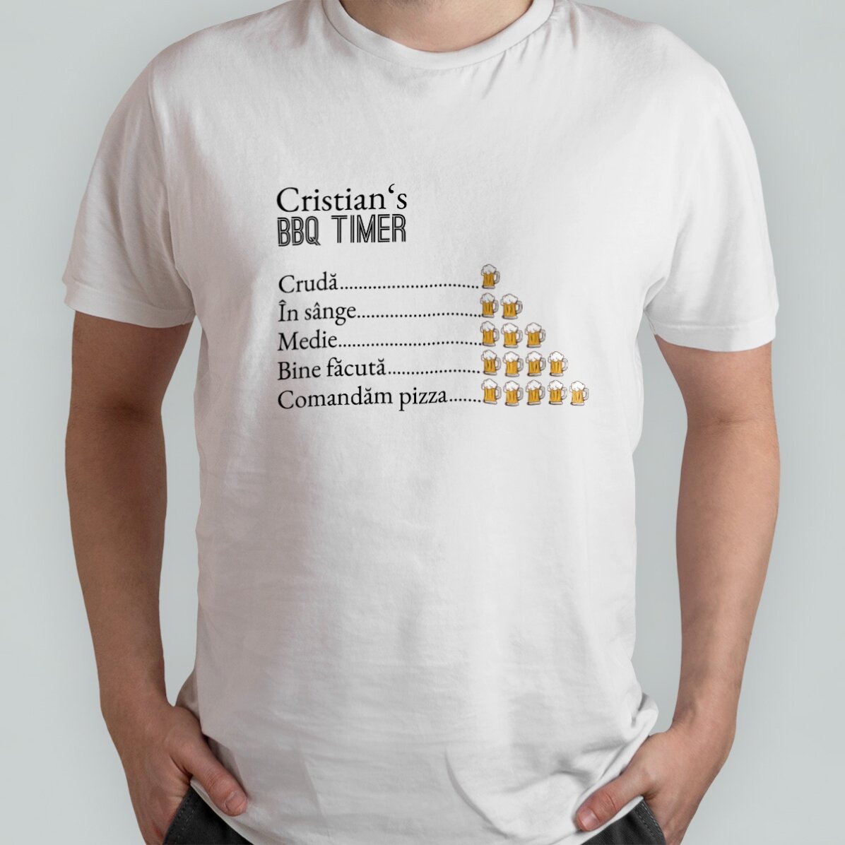 T-shirt en coton personnalisé avec inscription - BBQ Timer