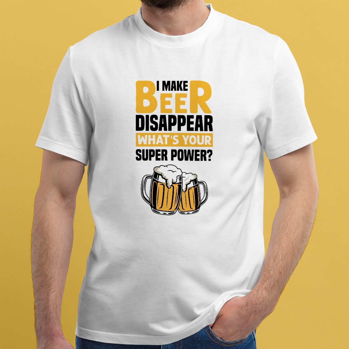 T-shirt en coton personnalisé avec inscription - Beer