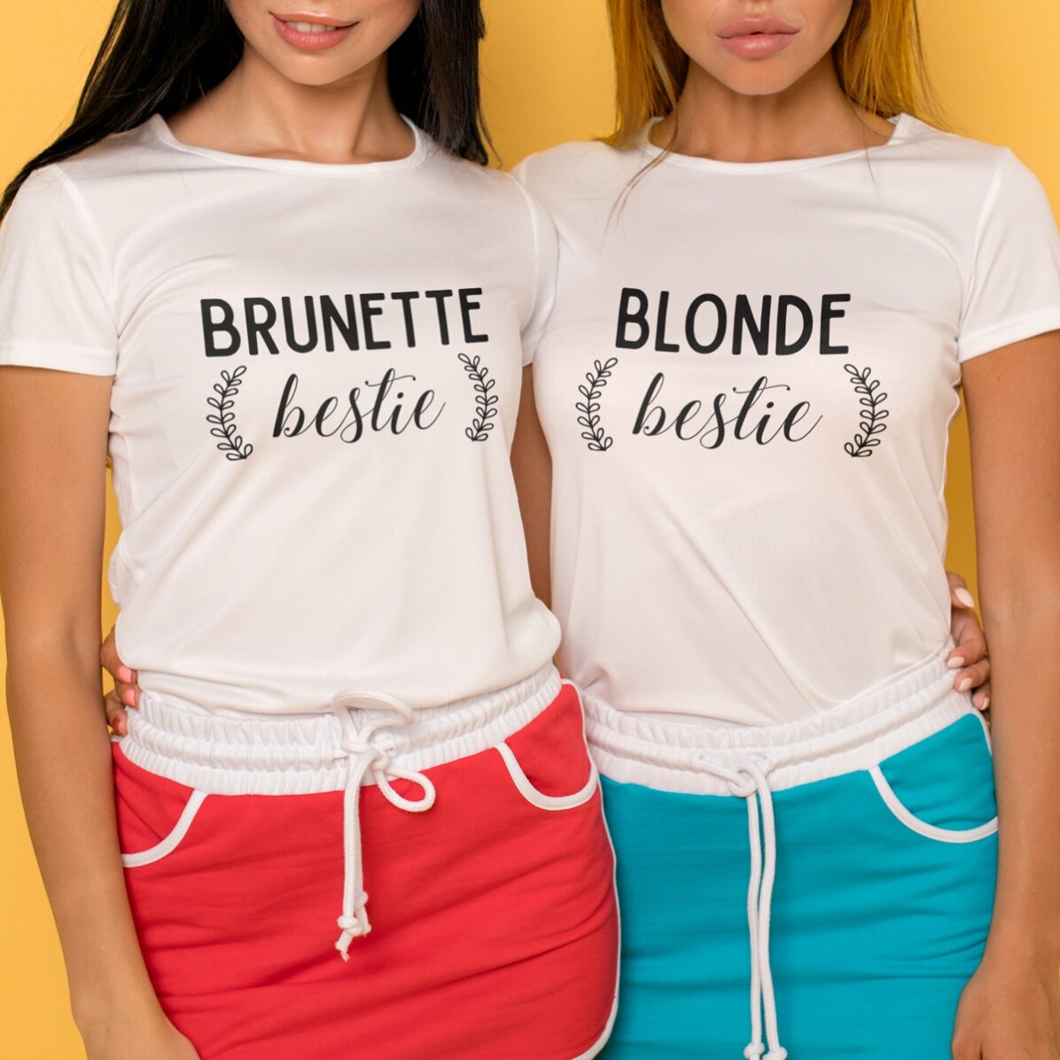 T-shirt en coton personnalisé avec un texte - Besties